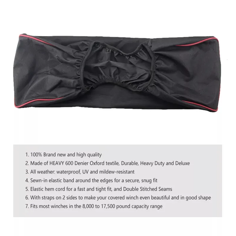 Waterproof 600D Cover Winch Protective Cover Protection Winch Hood Black