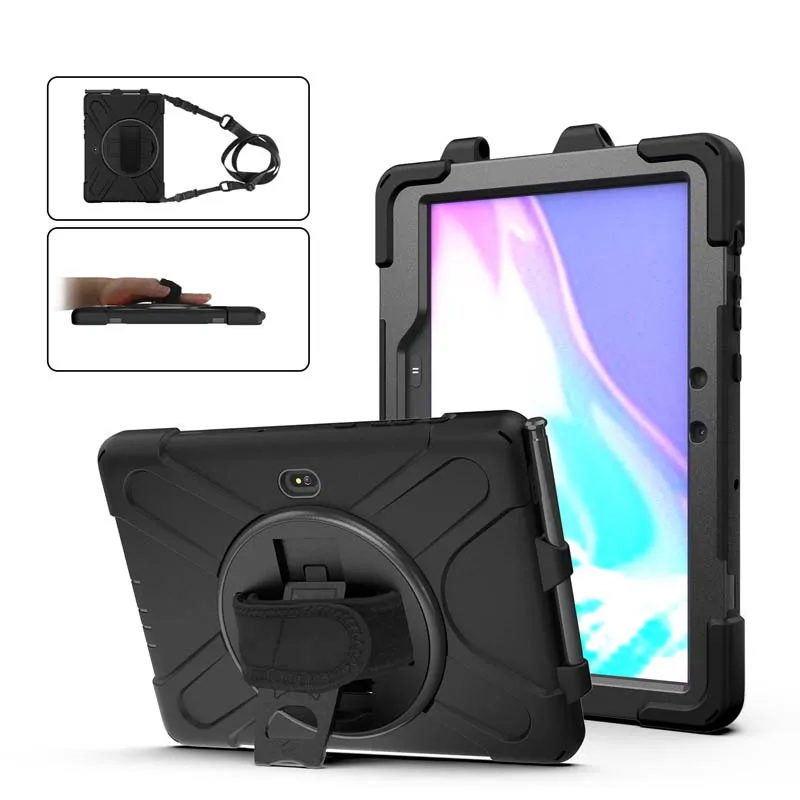Durable Silicone Protective Case with 360° Stand, Pen Slot, and Shoulder Strap