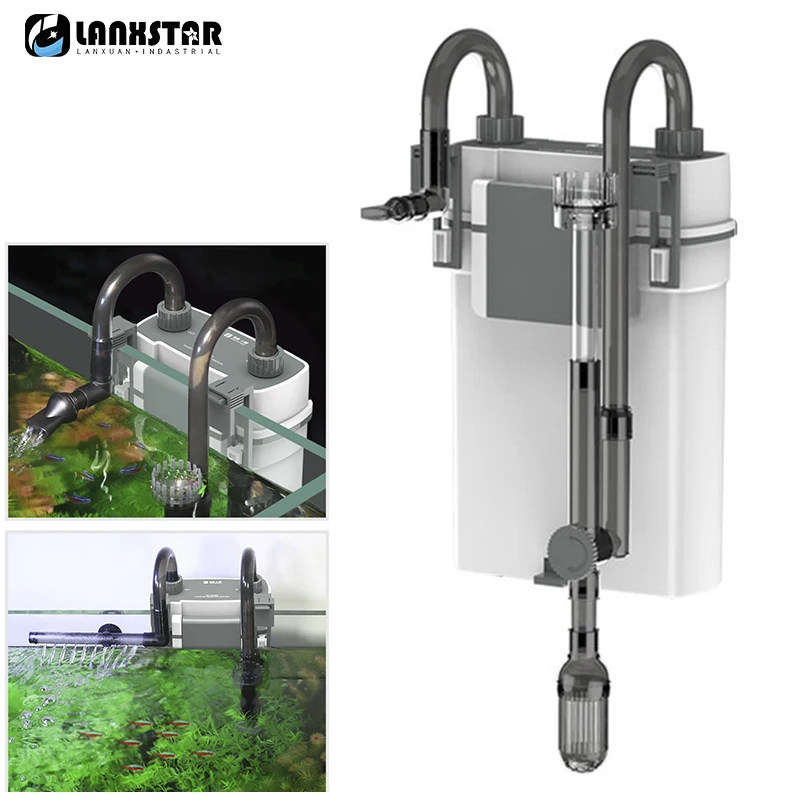 

5W/7W Aquarium Wall Mounted Filter Barrel External Fish Tank Small Silent Hang on Filter Oxygenation Circulation Barrel 220V