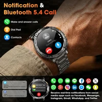 Montre connectée militaire pour hommes, grande batterie 1400mAh, 1.7 "HD, appel Bluetooth, étanche 10ATM, Flash LED, SOS, moniteur de santé, montres de Sport 6