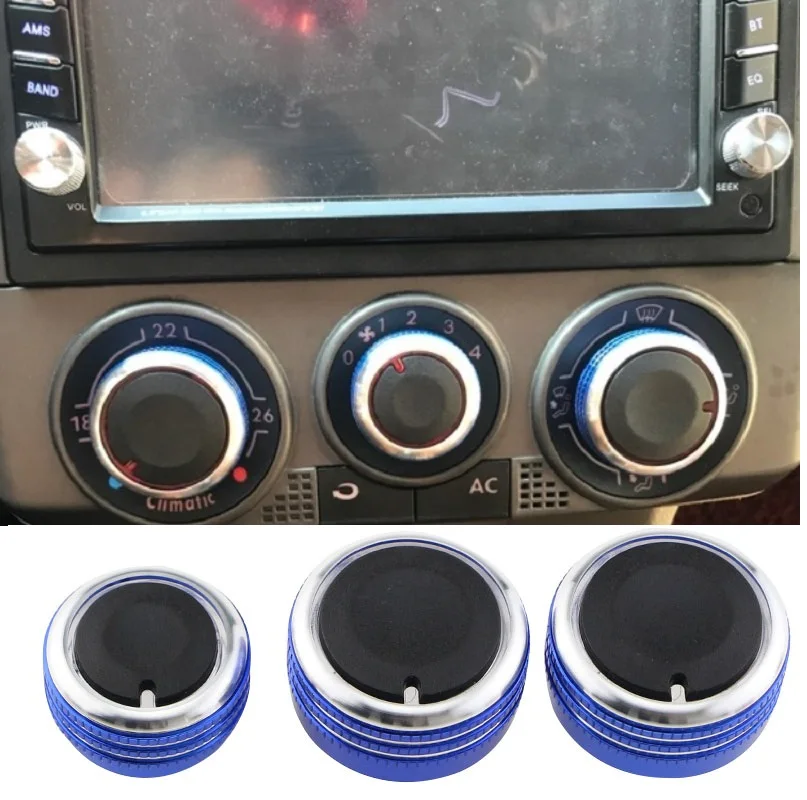

3Pcs Car Air Conditioning heat control Switch knob Aluminum alloy air conditioning knob AC Knob For Volkswagen VW POLO 2002-2013