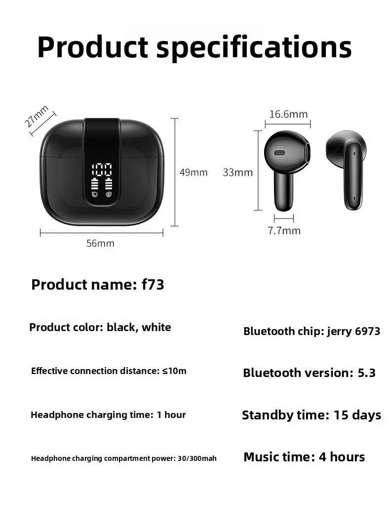 Hot-Selling Bluetooth Earphones6Mai Noise Cancelling Sports Semi-In-Ear Wireless