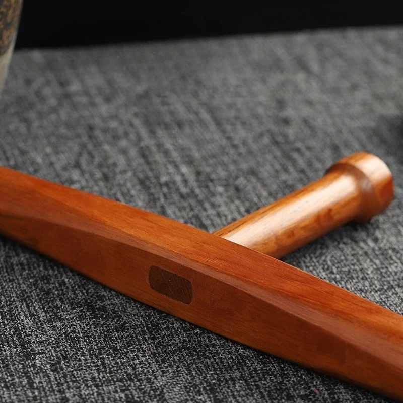 Wooden Martial Arts Stick Qinggang Wood T-shaped Duckweed Turn Type Kidnapper Stick Weapon Arms