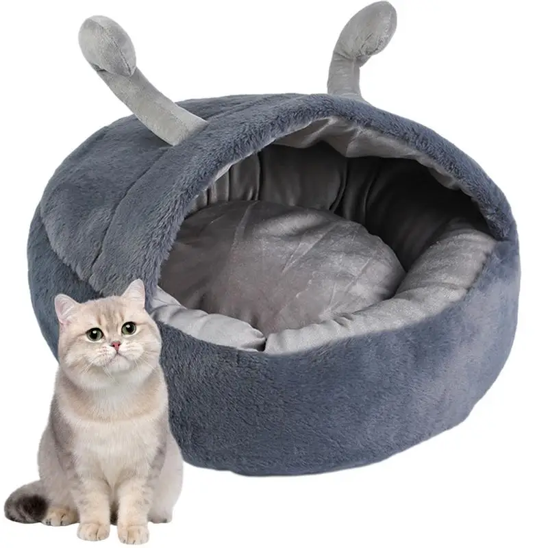 

Hooded Pet Cave Breathable Cat Hideaway Dog Comfortable Sleeping Bed With Anti Slip Bottom Plush House Indoor Pet Supplies