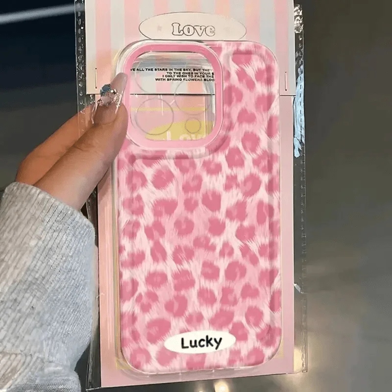 Pink Lily Flower Leopard Pattern Phone Case Cover