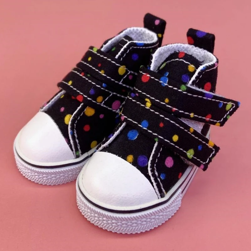 Canvas Sneakers For Minifee Paola Reina Dolls Floral Shoes for Corolle Doll 1/4 Footwear Sneakers Dolls Accessories Tilda 6cm doll shoes doll accessories