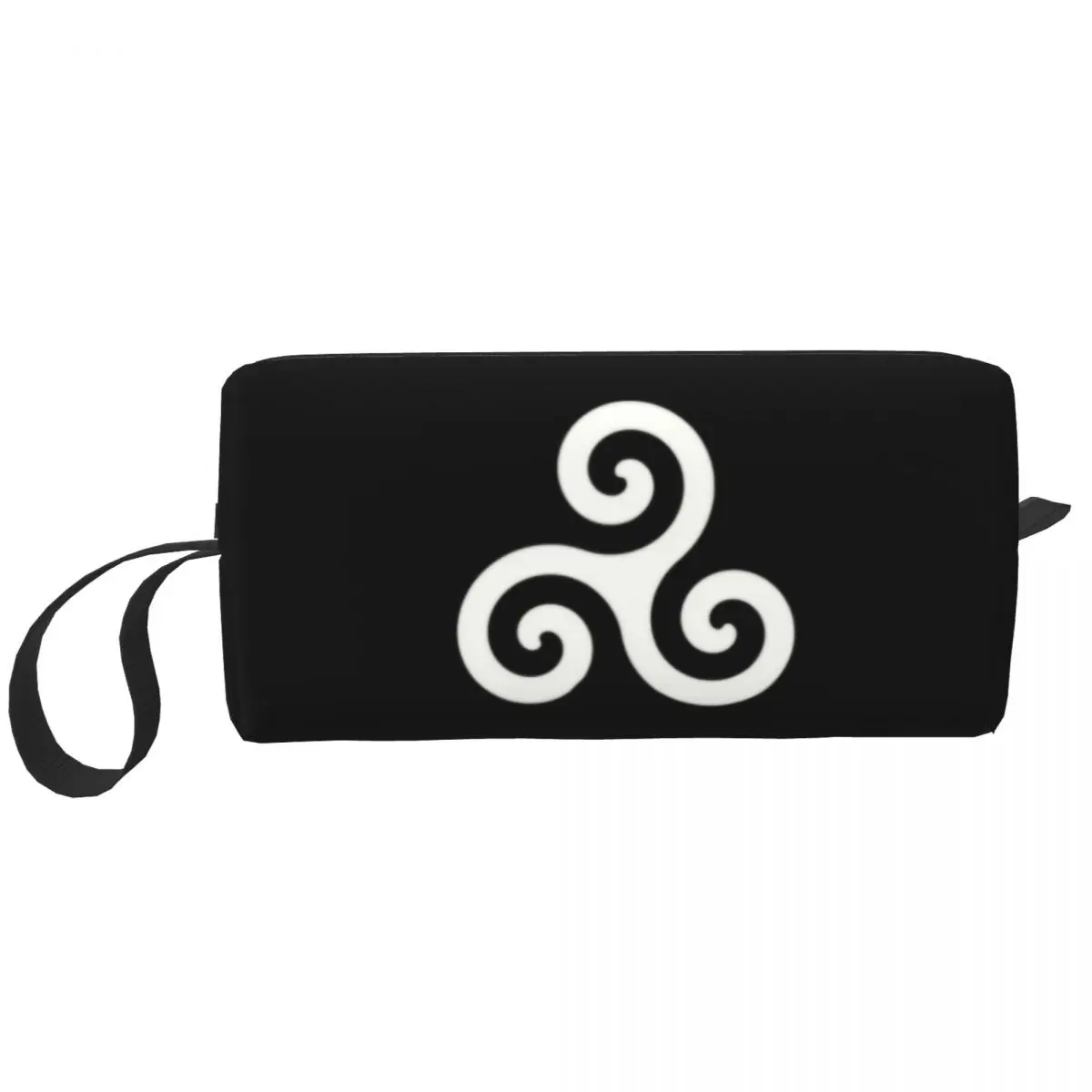 

Custom Triskel Logo Art Toiletry Bag for Women Triskelion Cosmetic Makeup Organizer Ladies Beauty Storage Dopp Kit Box