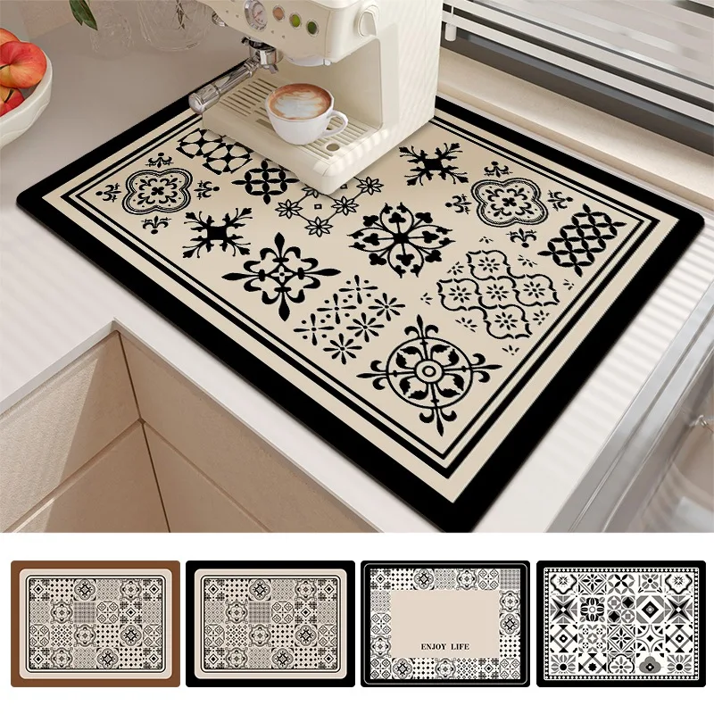Drain Pad Kitchen Mat Dish Drainer Absorbent Sink Rug