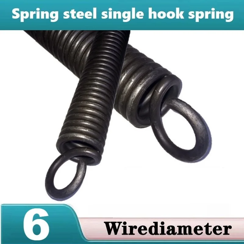 Spring steel single hook spring, Tension spring,Wire Dia 6mm,Outer Dia ...