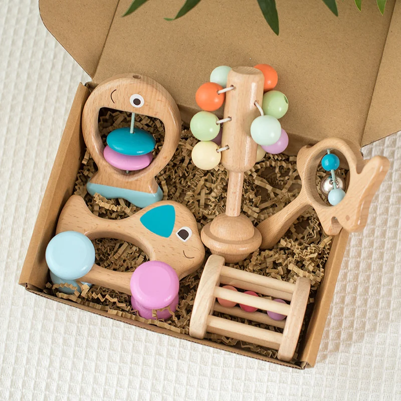 

Wooden Rattle Molar Personalised Toy Teethers Cartoon Montessori Learning Educational Handmade Baby Newborn Gift New
