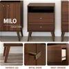 Milo Mid-Century Modern Bookcase with Six Shelves, Two Doors, and Brushed Brass-Finished Knobs 6
