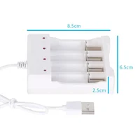 Universal USB 4 Slots Fast Charging Battery Charger Short Circuit Protection AAA and AA Rechargeable Battery Station 6
