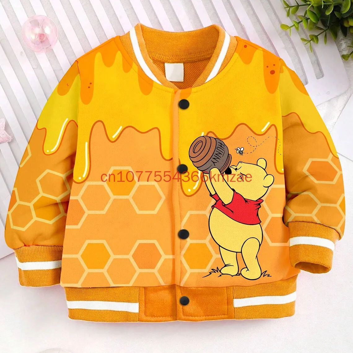 Disney New Winnie The Pooh Jacket Women Men Autumn Baseball Jacket Coat Cartoon Kid Streetwear Harajuku Bomber College