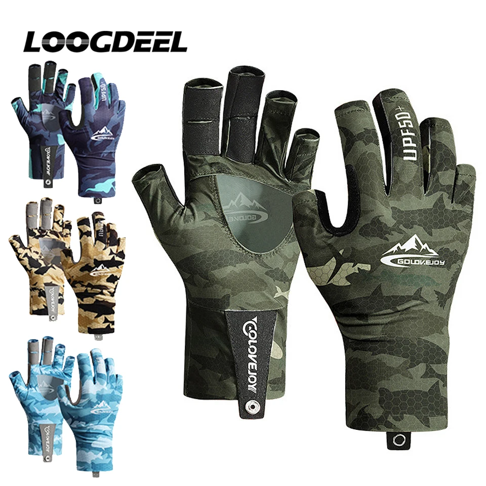 Fingerless Fishing Gloves Anti Slip Anti-cut Breathable High Elasticity Men Cycling Running Ice Silk