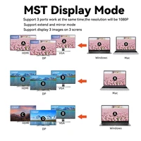Tebe 11 in 1 MST USB-C Hub Type-c to HDMI-adapter DP VGA Gigabit Ethernet 10Gbps USB 3.2 3.5mm Aux Docking Station Hub Splitter 2