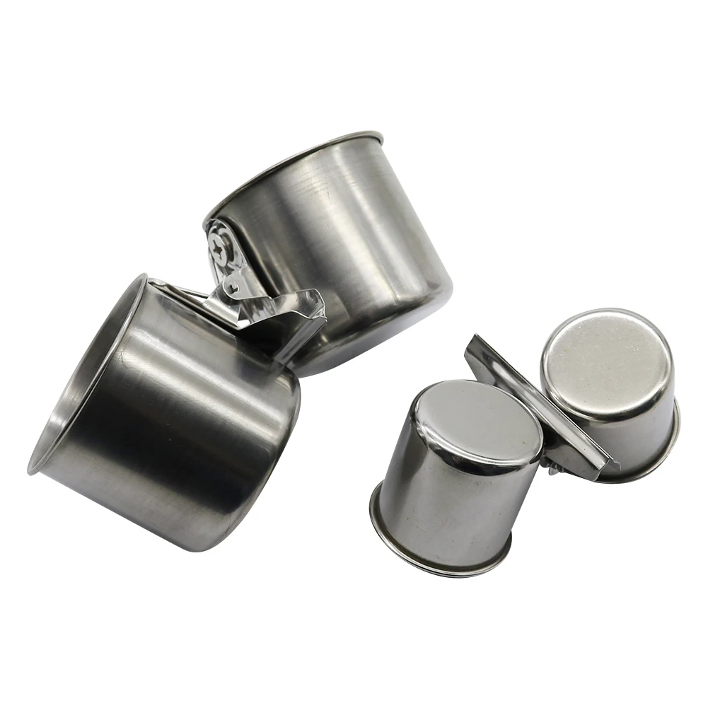 Pet Stainless Steel Bird Feeder Double Cup/Single Cup With Clip Parrot Feeder Round Birdhouse Food Drinking Water Feeding Bowl
