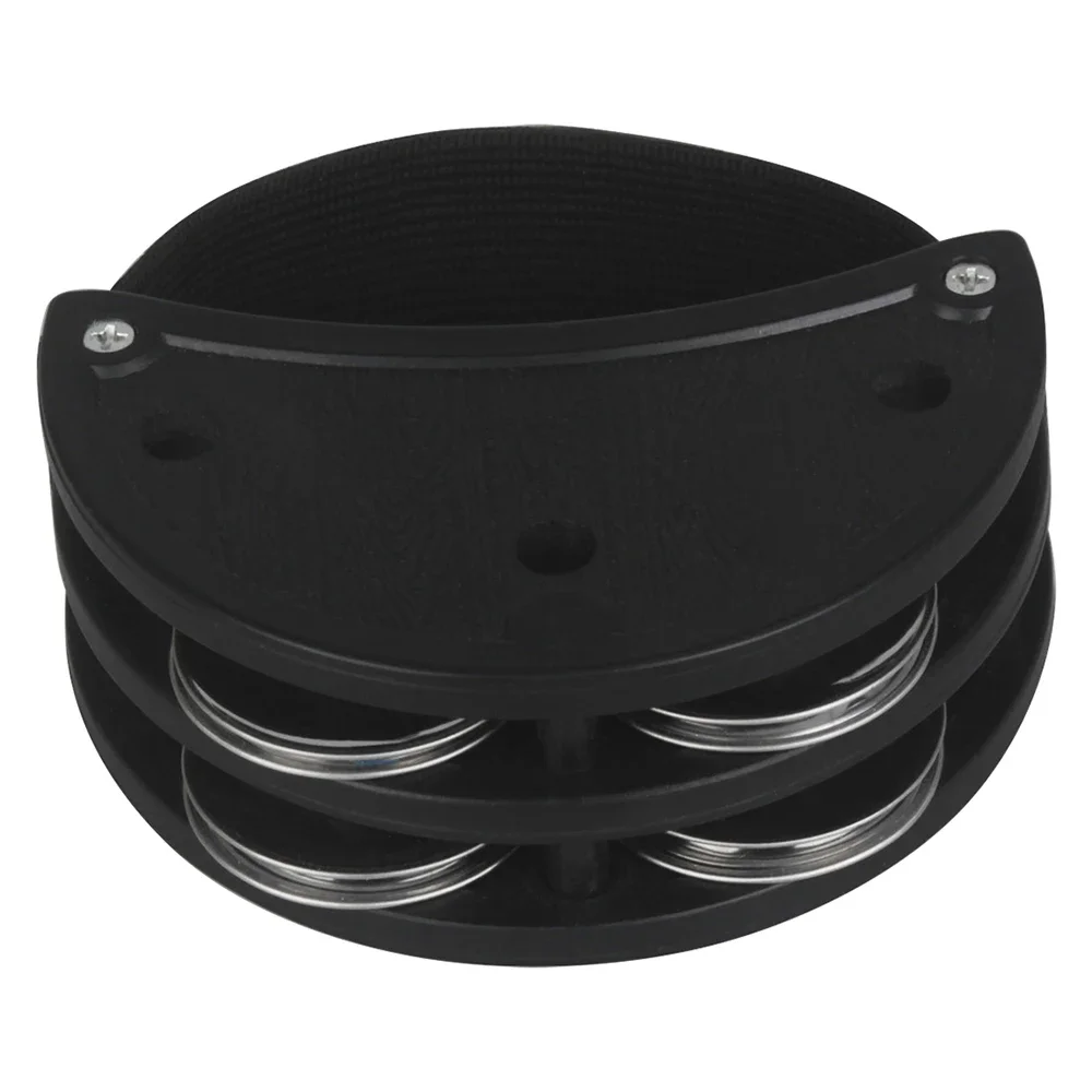 Percussion Instruments Black Elliptical Cajon Box Drum Companion Hand Foot Jingle Tambourine Accessory