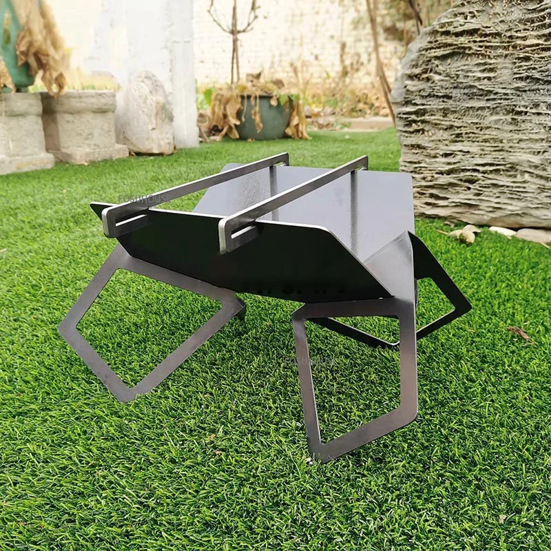Portable Fire Pits Bonfire Outdoor Furniture Outdoor Small Lightweight Metal Campfire Rack Camping Grill Stand Garden Heaters