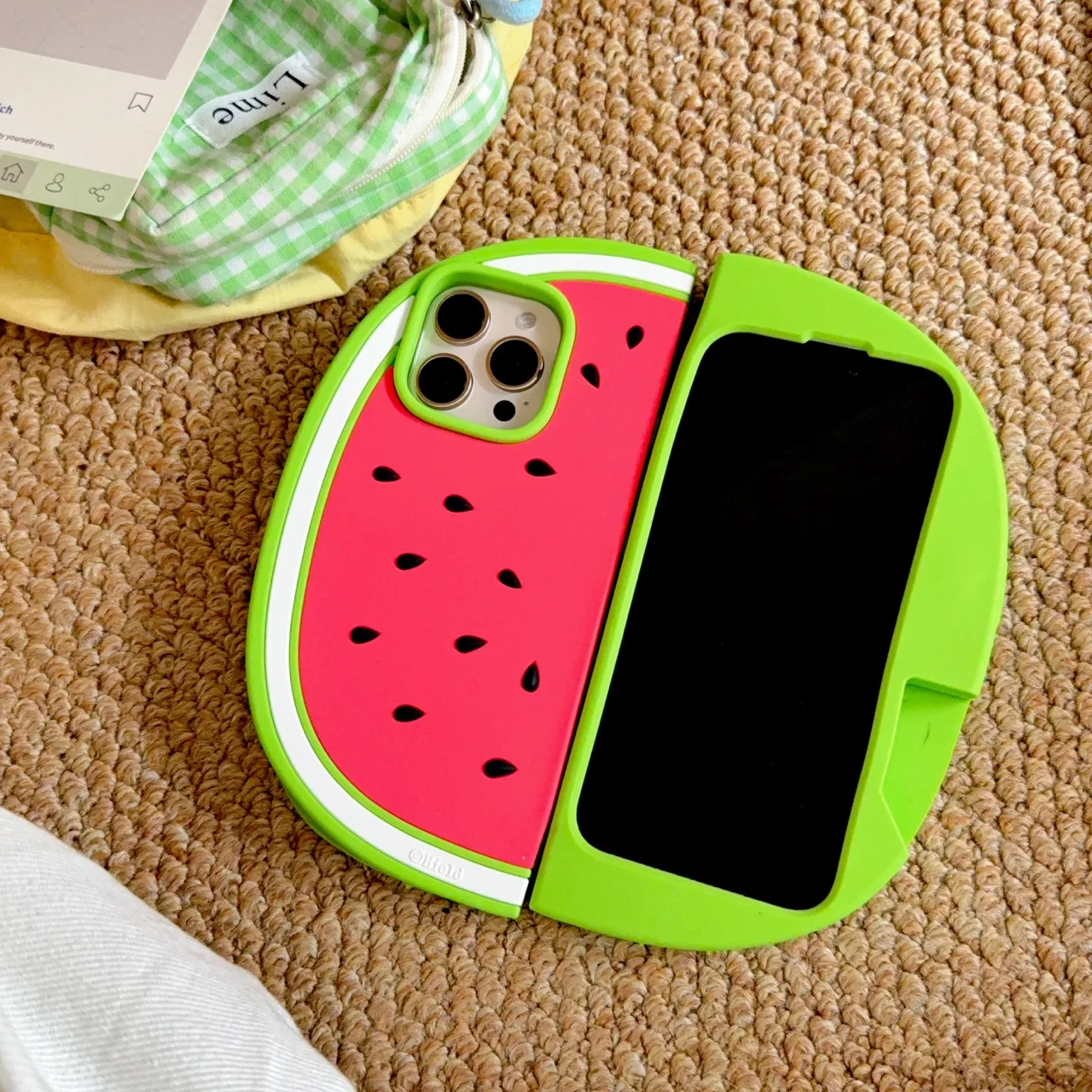 Cooling Watermelon 3D Soft Silicone Phone Case - Funny Protective Back Cover, Durable and Stylish