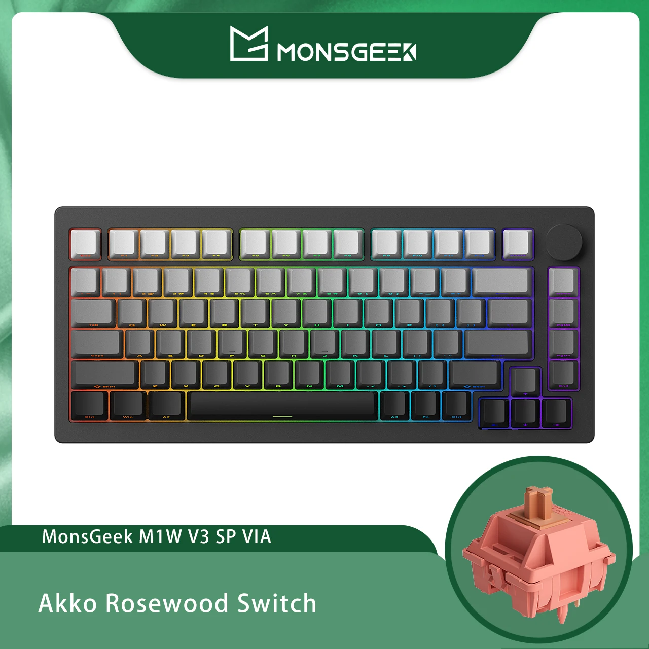 Akko-monsgeek m1w v3 spメカニカルゲーミングキーボード、ベアボーン