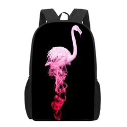 Vermelho bonito flamingo pássaro impressão 3d sacos de escola para adolescente meninos meninas crianças originais mochila saco de livro estudante bookbag