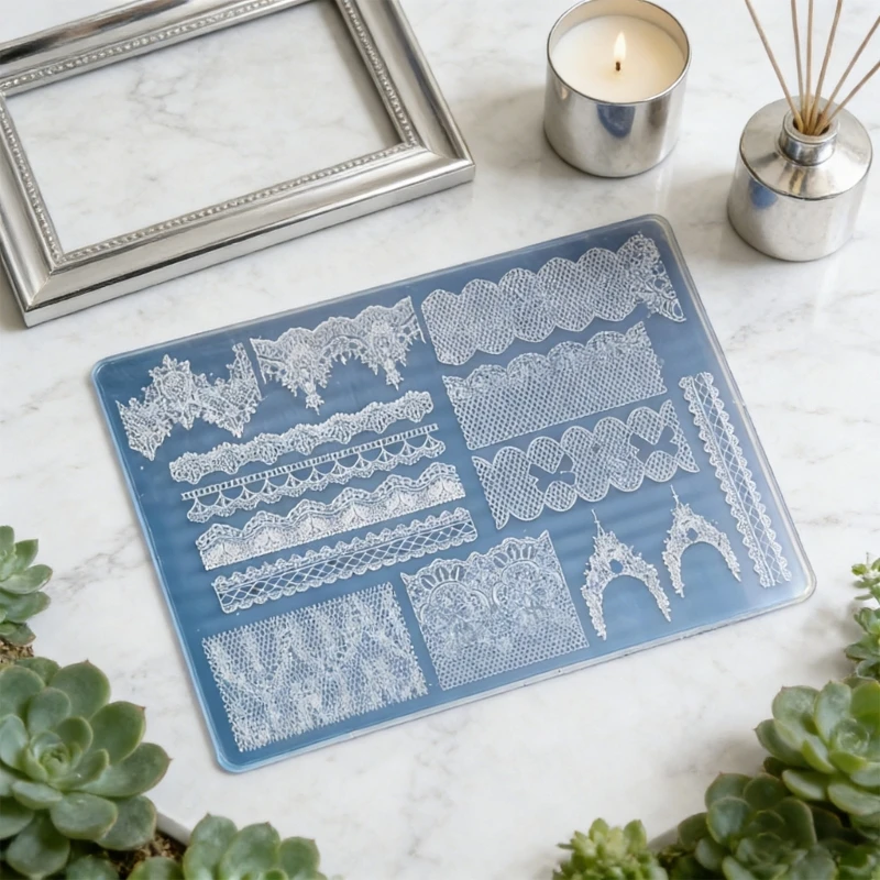 다양한 패턴을 쉽게 제거할 수 있는 3D 레이스 효과를 갖춘 E06E 실리콘 네..