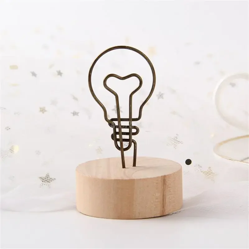 Retro Note Clip Wood Desktop Ornaments Photo Clip Memo Picture Frame Holder Photo Simplicity Home Decoration