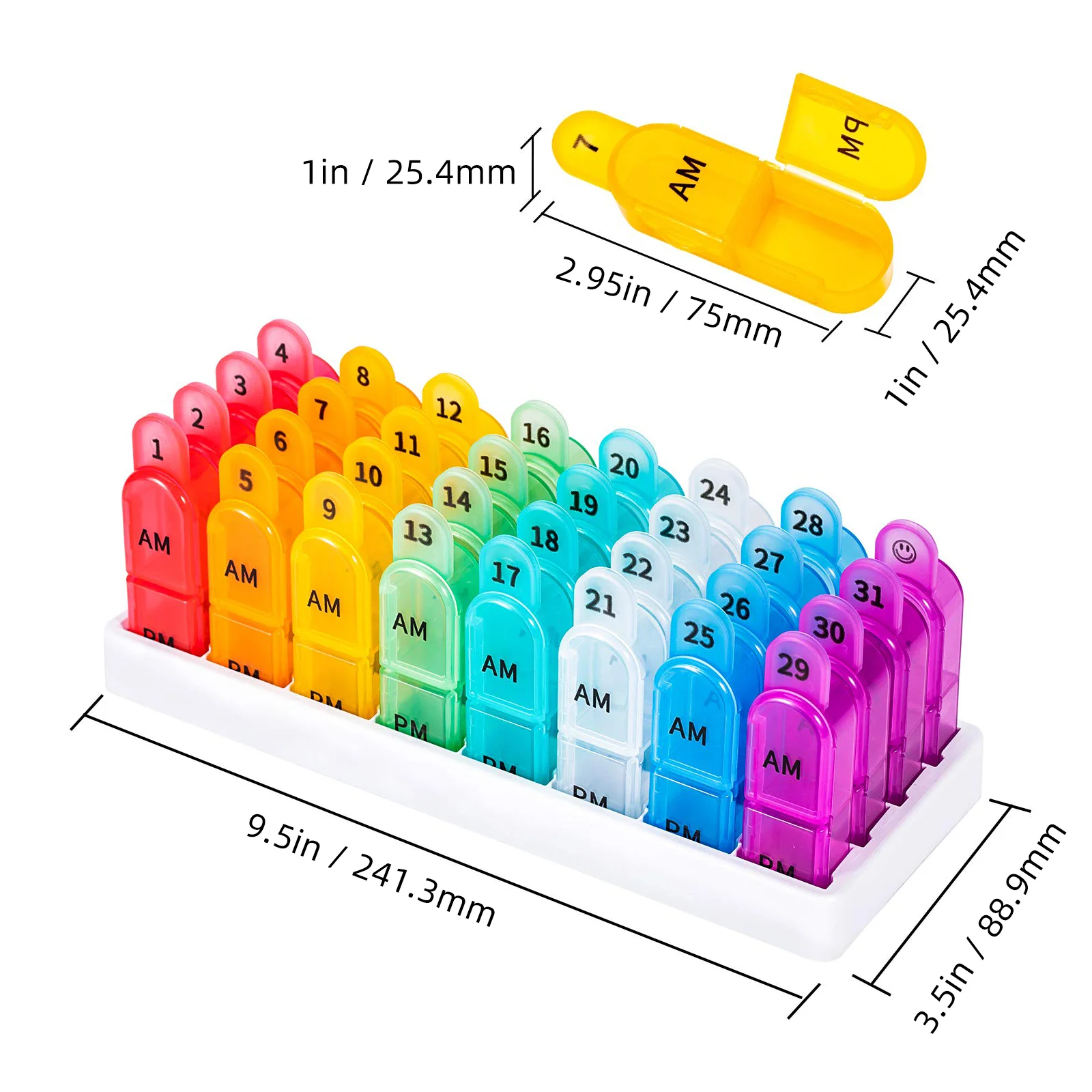 Deluxe Monthly Pill Organizer with Detachable Daily Compartments and Large Capacity