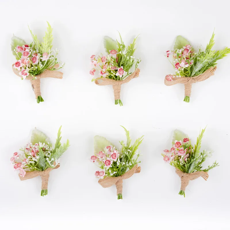 

New Arrival 2023 Wedding Corsages and Boutonnieres Groomsmen Bridesmaid Wed Party Accessories Alfileres De Novia