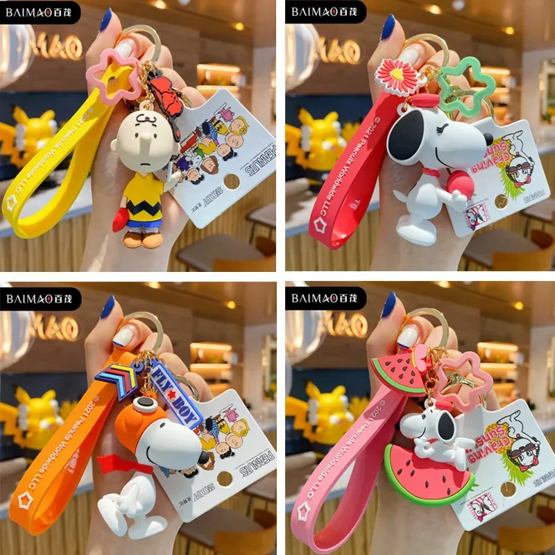 

Брелок для ключей с мультяшным Снупи аниме арахис щенок ПВХ кукла металлическая подвеска кольцо для ключей Kawaii модные креативные аксессуары для сумок подарки игрушки