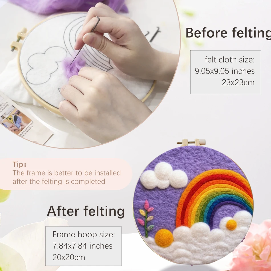 DIY الصوف إبرة ورأى المشهد DIY الصوف طقم تطريز اليدوية اللوحة ستار صورة عدة الحرفية اللوحة اليدوية ديكور المنزل