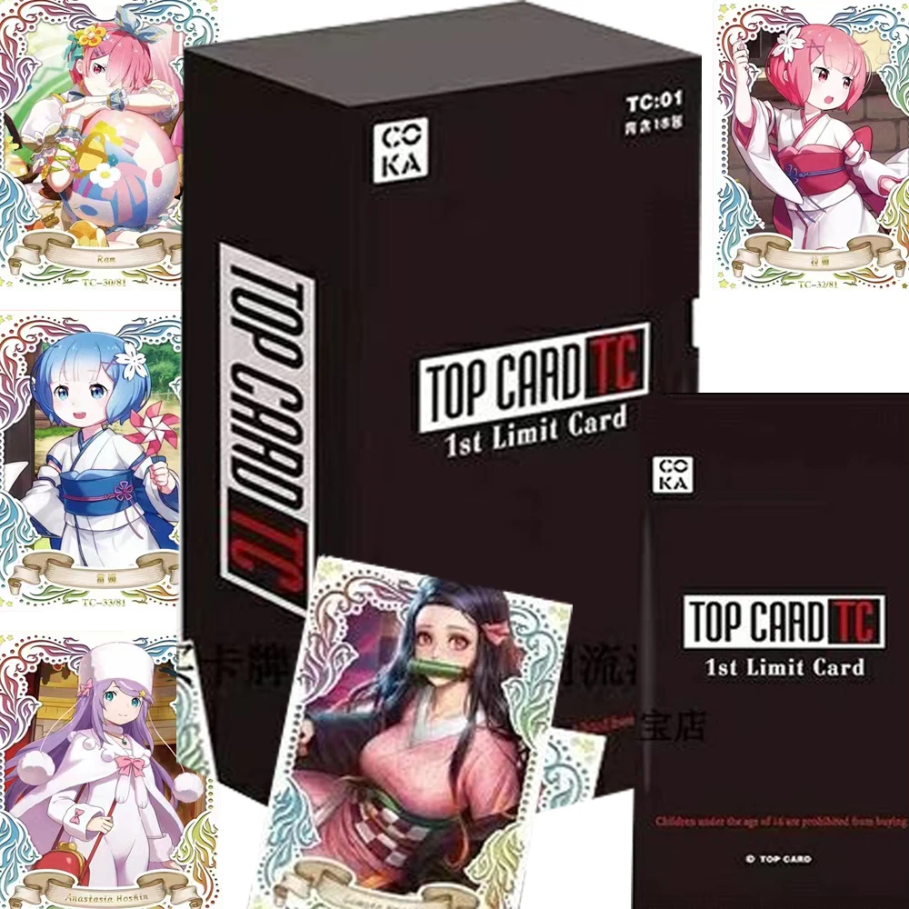 Original Goddess Cards Series Collection Anime Game Beautiful Girl Emilia Rem Ram Anniversary Limit Cards Kids Christmas Gifts