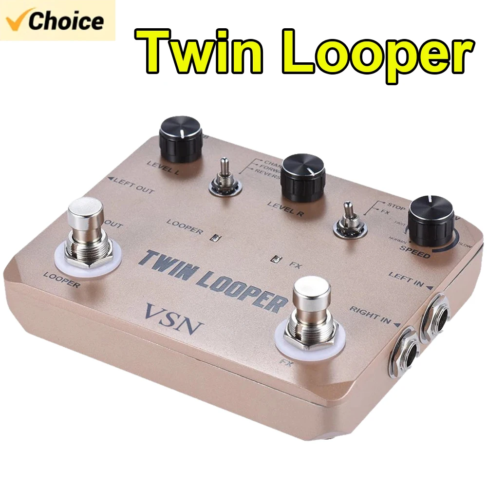 

VSN LTL-02 Twin Looper Station Electric Guitar Pedal Loop Station 11 Types of Play with 10 Minutes of Recording Time True Bypass