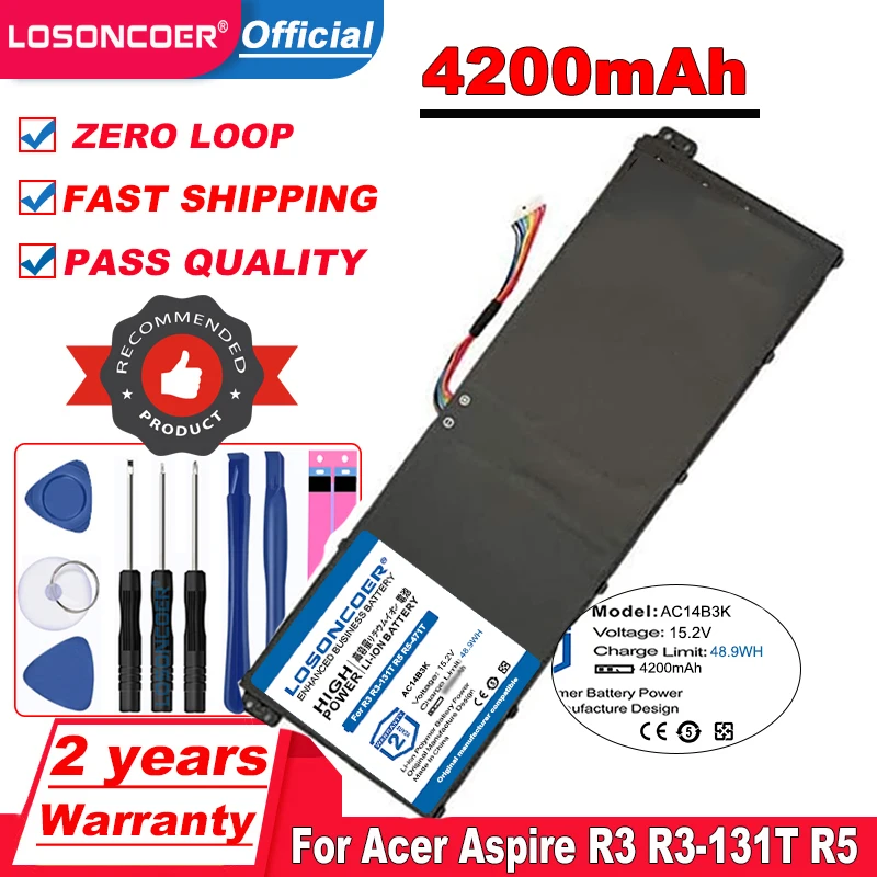 CSrose AC14B3K AC14B8K 4ICP5/57/80 Laptop Akku für Acer