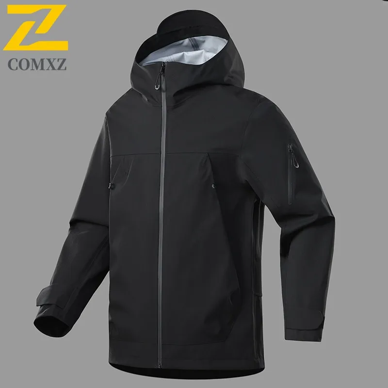 COMXZ Men's Trench Coat Detachable 3-in-1 Minimalist Outdoor Camping Work Chaqueta Hiking Breathable Wear Resistant Outerwear