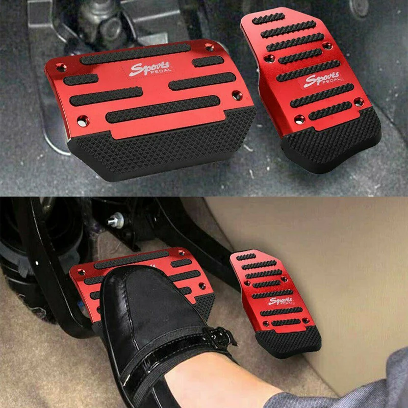 3Pcs universal racing manual non-slip foot pedal pad cover aluminum automatic gear brake accelerator car interior accessories car accessories car pedals pedal cover
