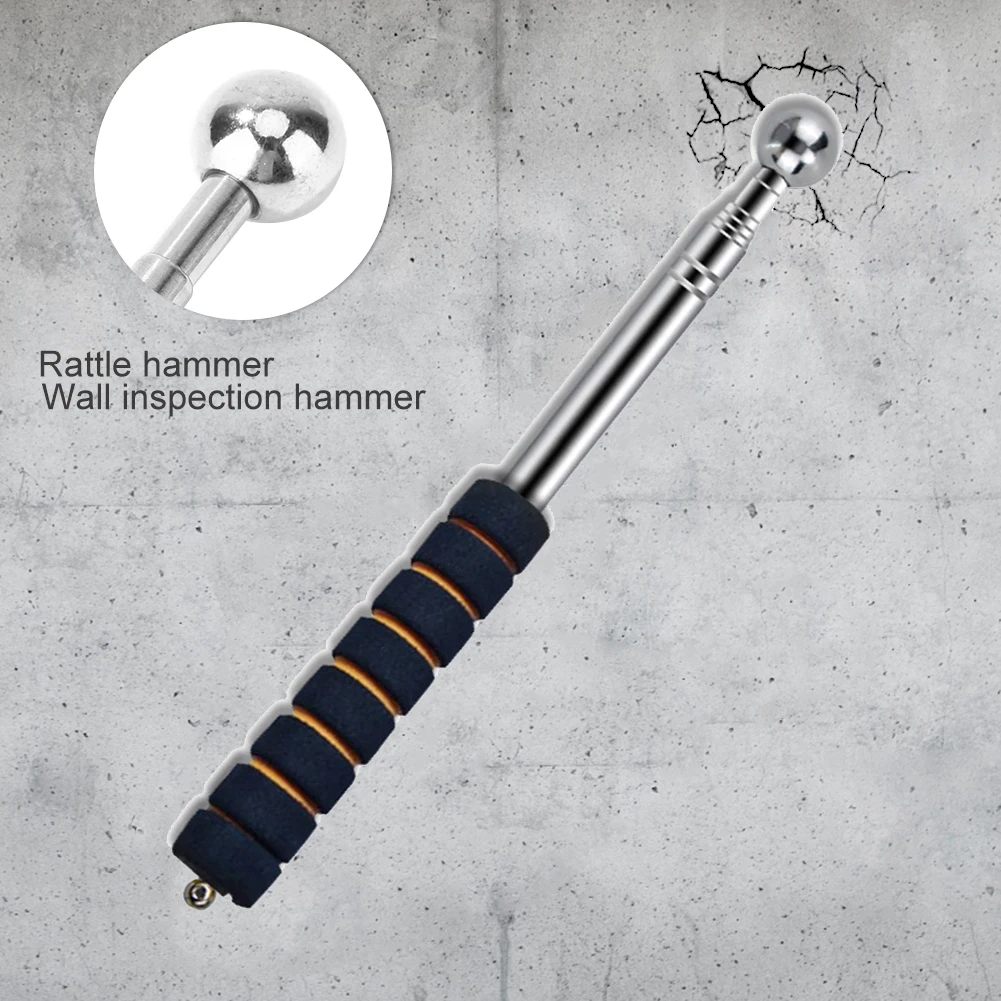 115/130/108CM Telescopic Wall Check Hammer Walls Floors Ceilings Tiles Test Telescopic Thickening Checker Hammer Inspection Tool 6