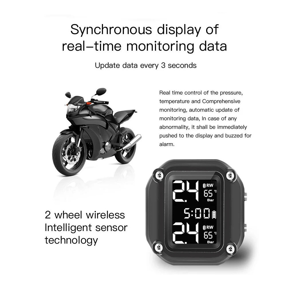 

Motorcycle Tire Pressure Detector Electric Bike Tyre Sensors Accessories