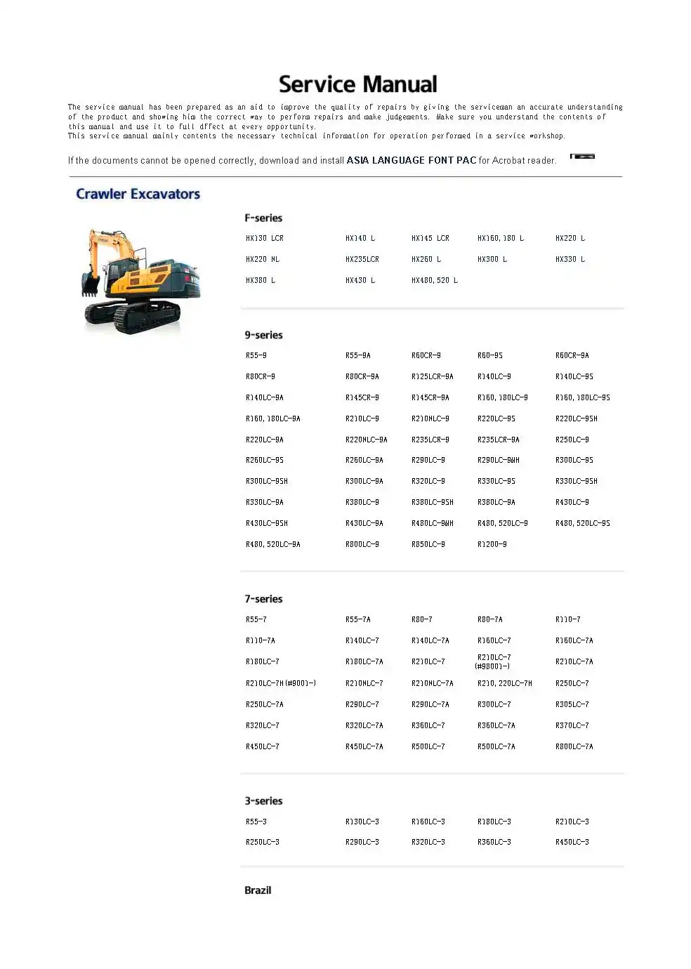 

For Hyundai Robex Construction Equipment and Engine Service Manuals and Wiring Diagrams 2024 FULL SET