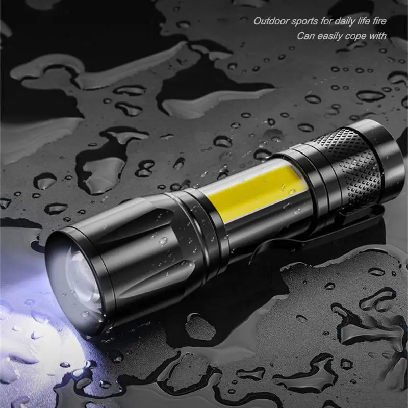 1PCS Mini USB Charging LED Flashlight Portable Strong Lights Zoom Torch Outdoor Camping Lamps Lantern Waterproof Flashlights