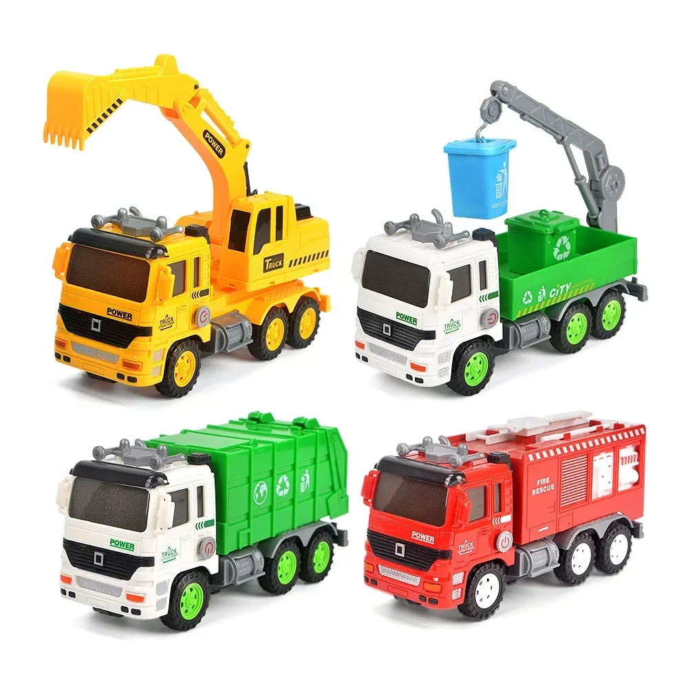 Inertia car construction truck children's fire truck model sanitation truck excavator toys for boys toys