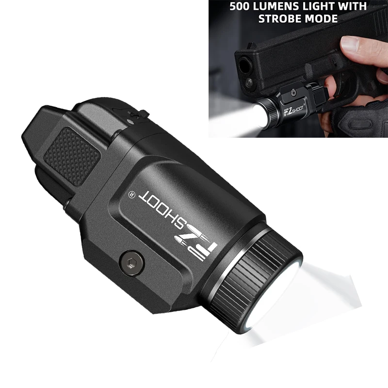 Ezshoot 500ルーメン戦術的な懐中電灯コンパクトピストルLEDライト充電