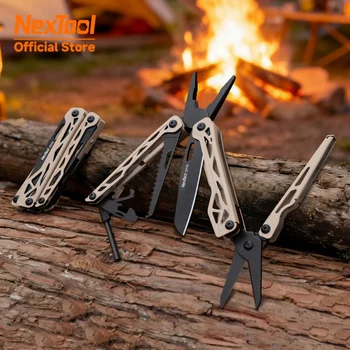 Pinze multifunzione NexTool 12 in 1, strumenti pieghevoli, forbici, coltello, kit di attrezzi multiuso per campeggio, sopravvivenza e attività all'aperto.