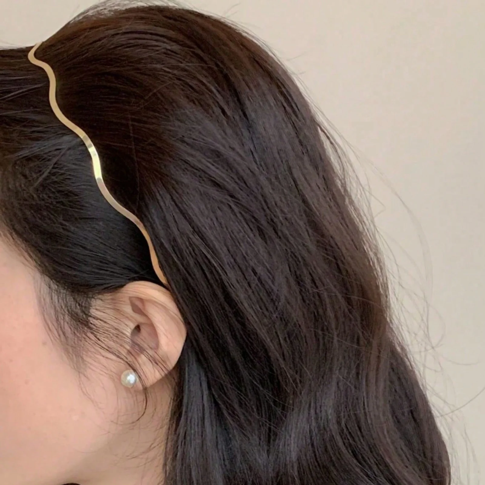 3PCS Women's Metal Gold Thin Wave Headbands, Minimalist & Practical Bang Hair Bands, Ultra-Minimalist Elegant Hair Accessories (