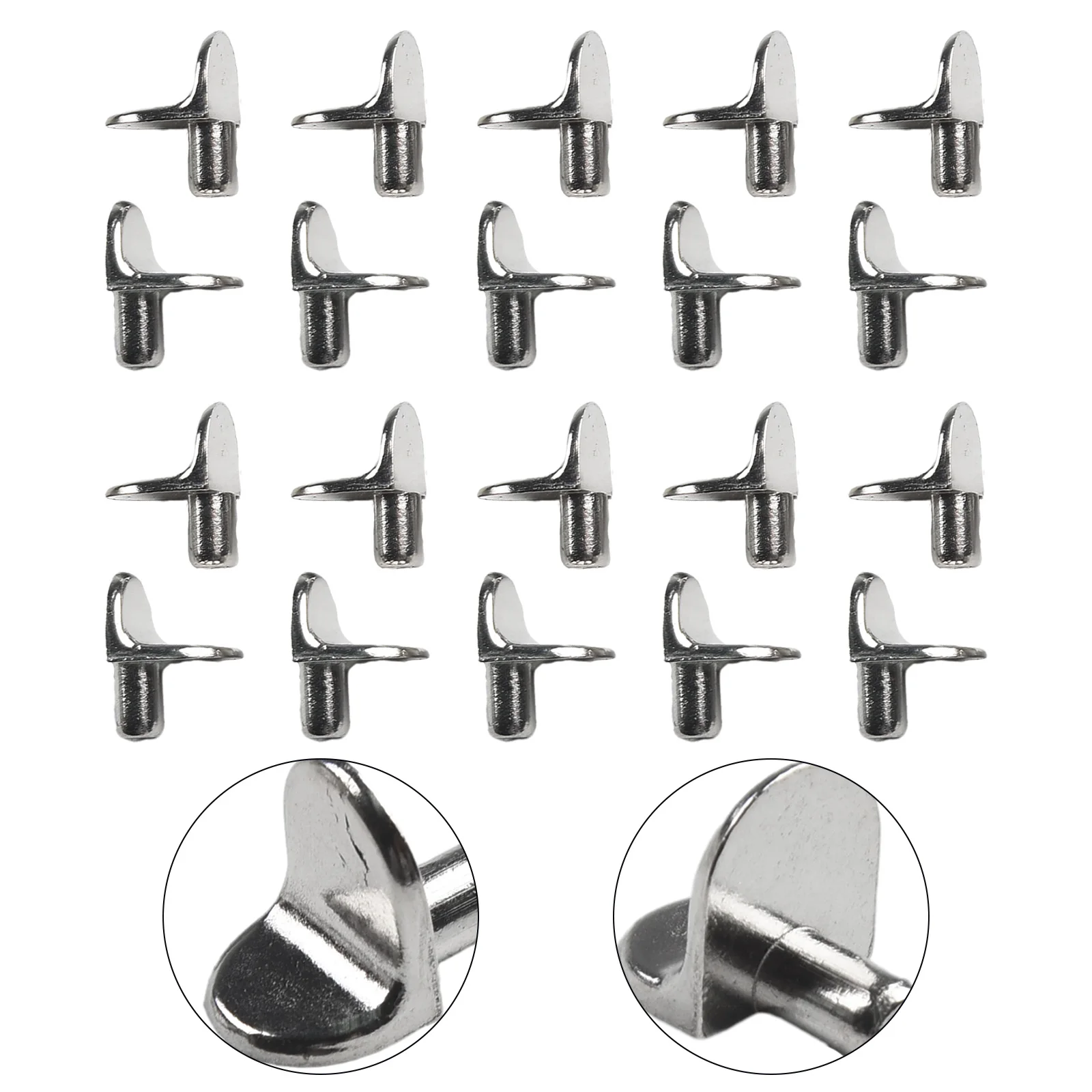 

20 X Shelf Support Studs Pegs Pins Plugs 5mm L Shaped Cabinet Seperator Fixed Wooden Glass Layer Board Furniture Bracket Holder