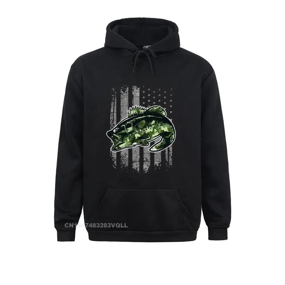 

Bass Fishing American Camo Usa Sweatshirts Long Sleeve Slim Fit Funny Men Summer Autumn Hoodies Fitness Clothes