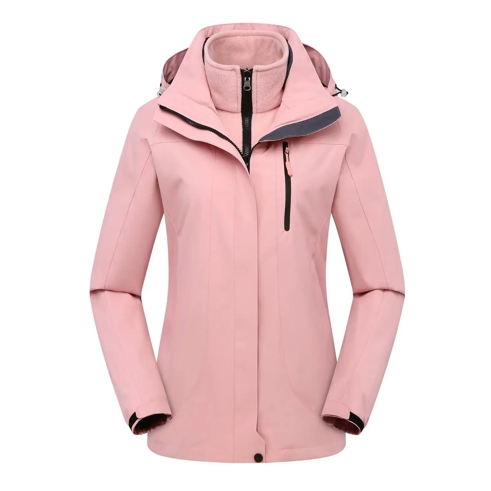 Outdoor Assault Jacket Men Women Two-piece Set With Plush And Thickened Team Uniform Workwear Print Logo Autumn Winter Jacket - 3