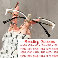Elegant Hollow White Cat Eye Glasses Frame Women Anti Blue Light Computer Eyewear Fashion Big Frame Reading Glasses Female очки 1