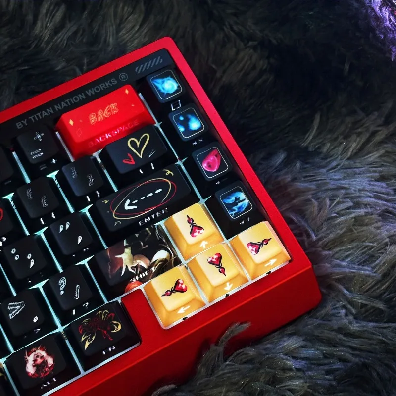Faker Hall of Fame Ahri 테마 키캡 기계식 키보드 PBT 맞춤형 키캡 PC 게임 키보드 액세서리 수집용 선물