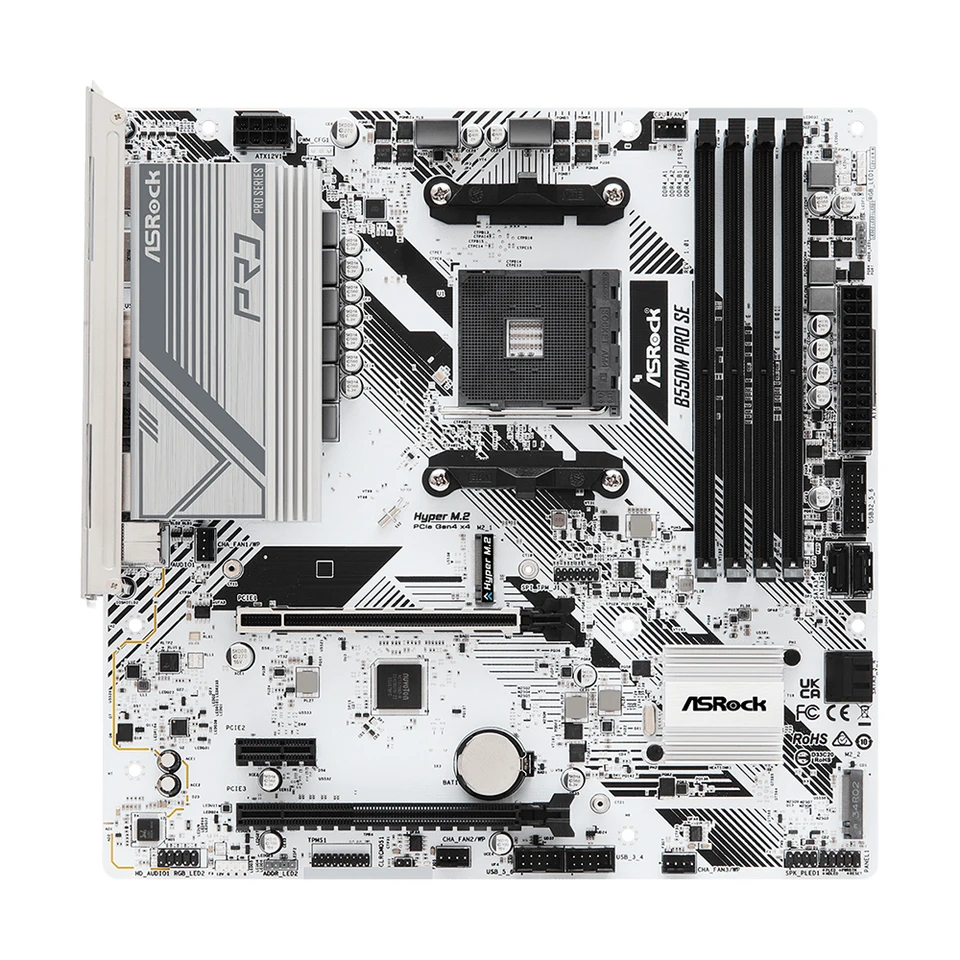 ASRock B550M PRO SE Desktop M-ATX White Motherboard + AMD Ryzen 7